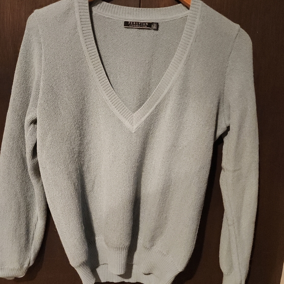 Peruvian Connection Sweaters - Peruvian Connection 100% Alpaca Oversized In Mineral Blue